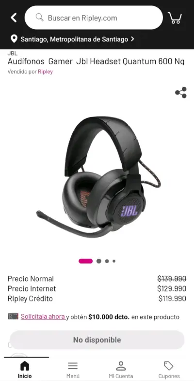 Audífono Gamer Profesional JBL Quantum 600 - miniatura 5