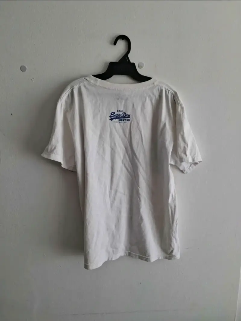 Polera blanca Superdry con estampado azul - 2