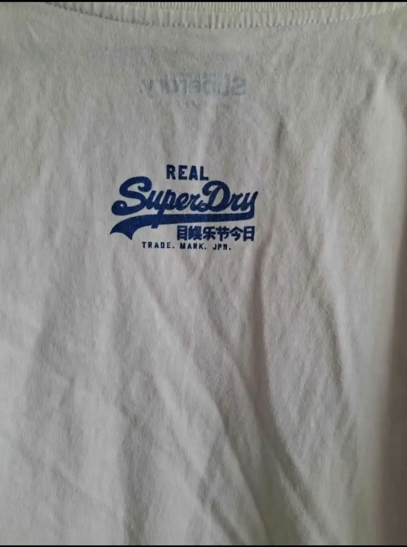 Polera blanca Superdry con estampado azul - 4