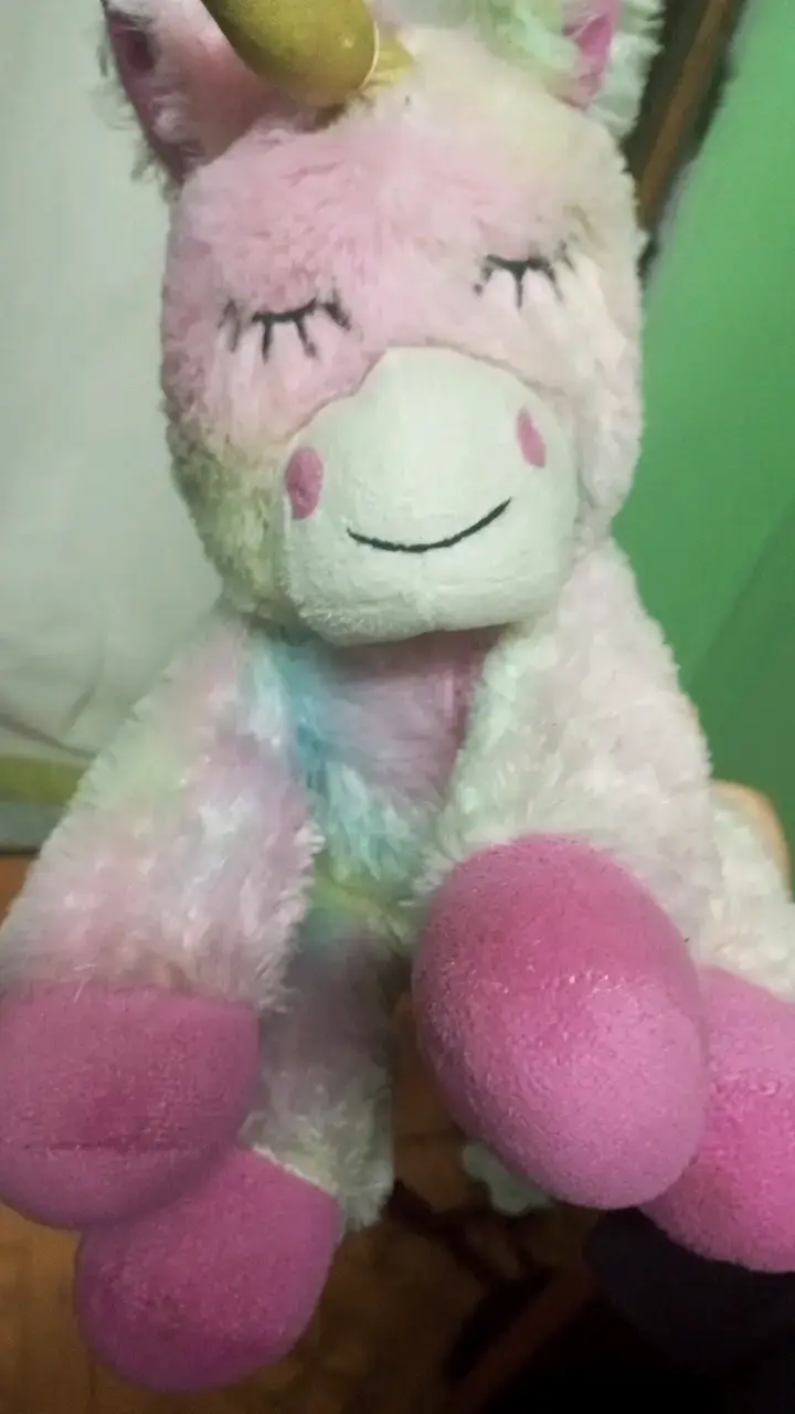 Peluche unicornio multicolor suave - 1