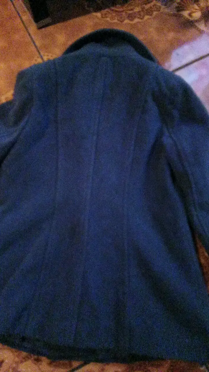 Abrigo azul para mujer con botones grandes - 3