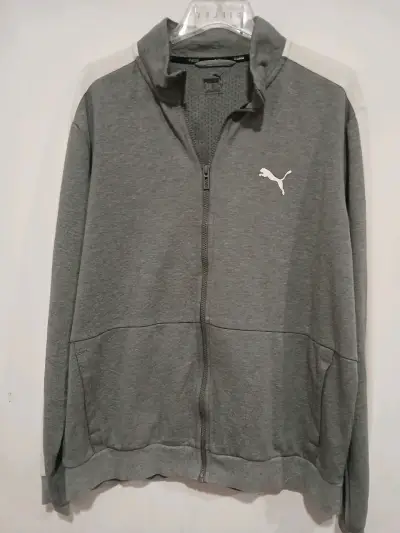Poleron deportivo gris Puma para hombre - miniatura 1