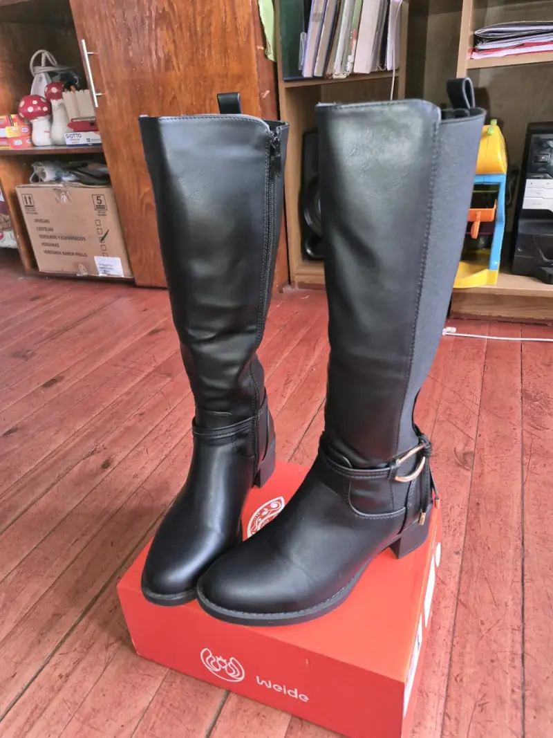 Botas largas negras de cuero Weide - 3