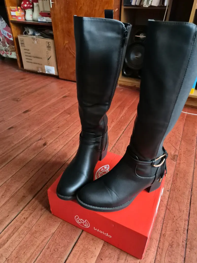 Botas largas negras de cuero Weide - 4