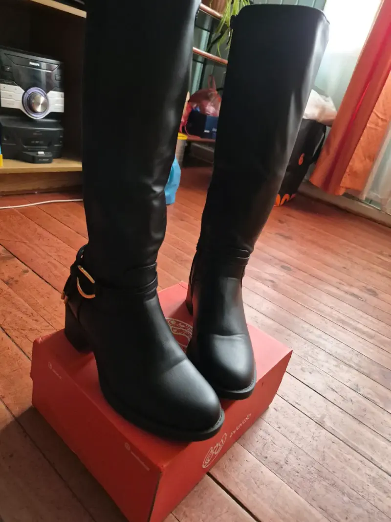 Botas largas negras de cuero Weide - 5