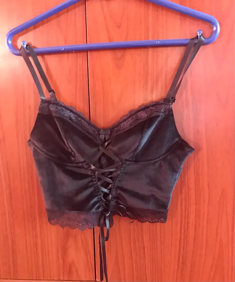 Top corset negro terciopelo - 3