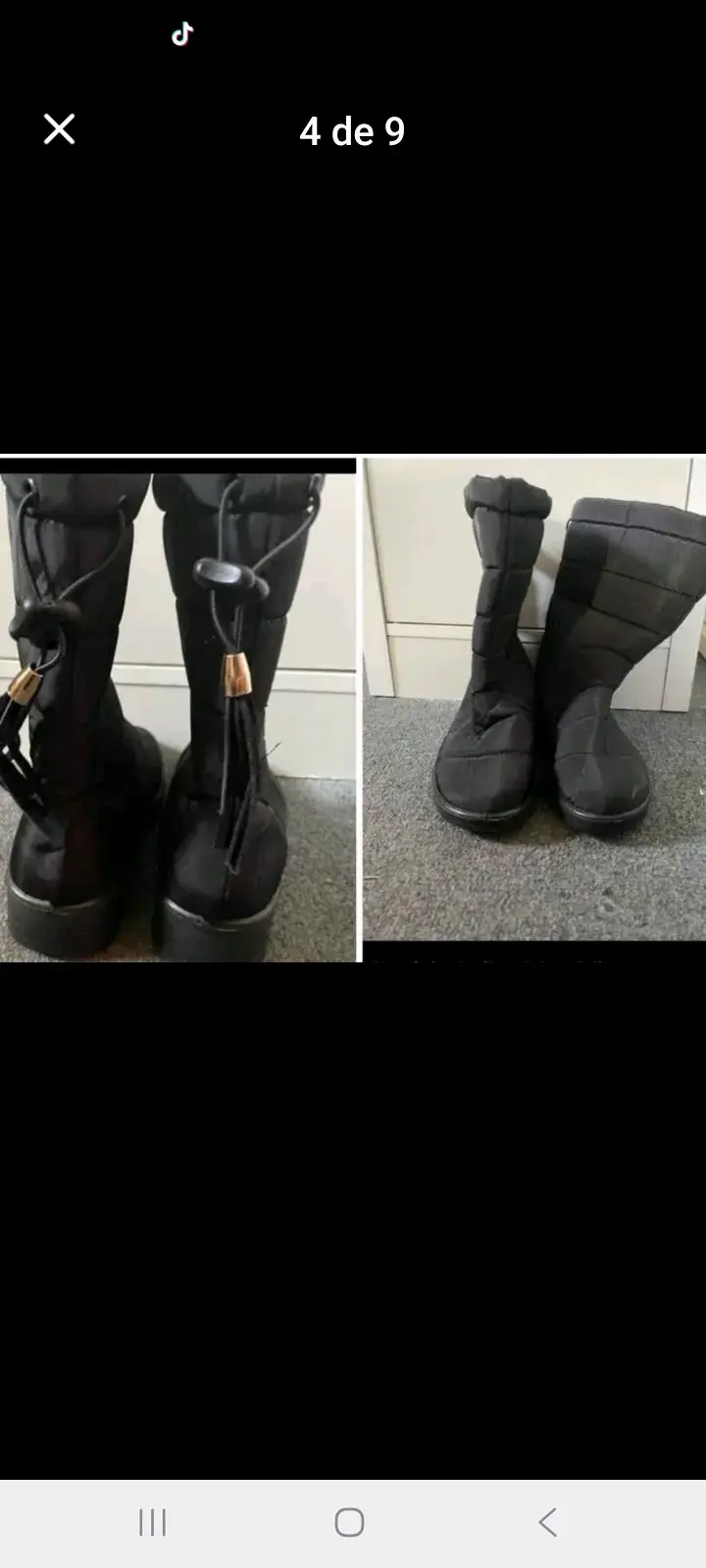 Botas negras acolchadas para invierno
