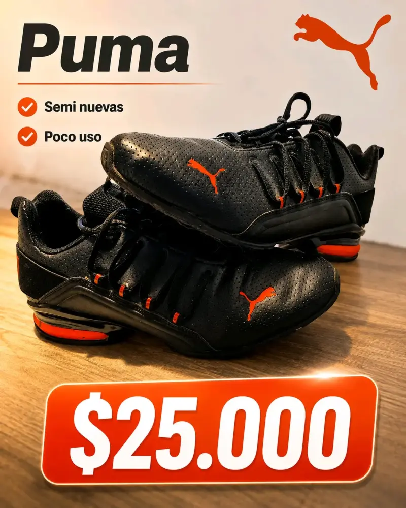 Zapatillas deportivas Puma negras semi nuevas