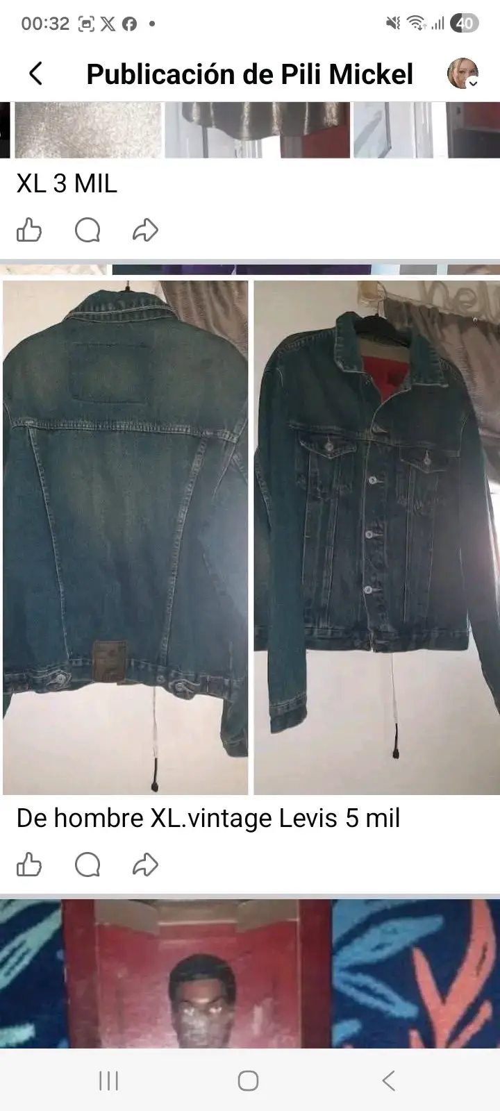 Chaqueta de mezclilla vintage Levi's para hombre XL - 1