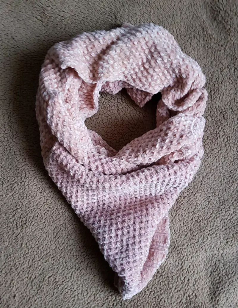 Bufanda de punto rosa suave - 1