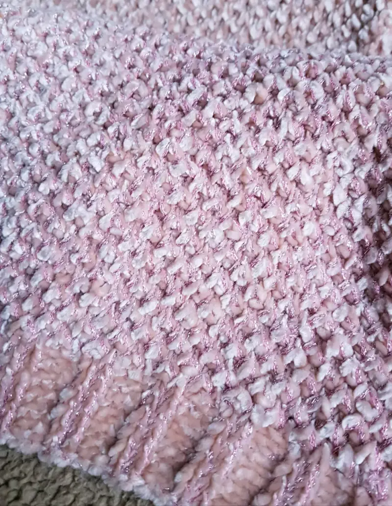 Bufanda de punto rosa suave - 2