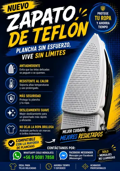 Zapato de Teflón para Plancha Antiadherente - miniatura 1