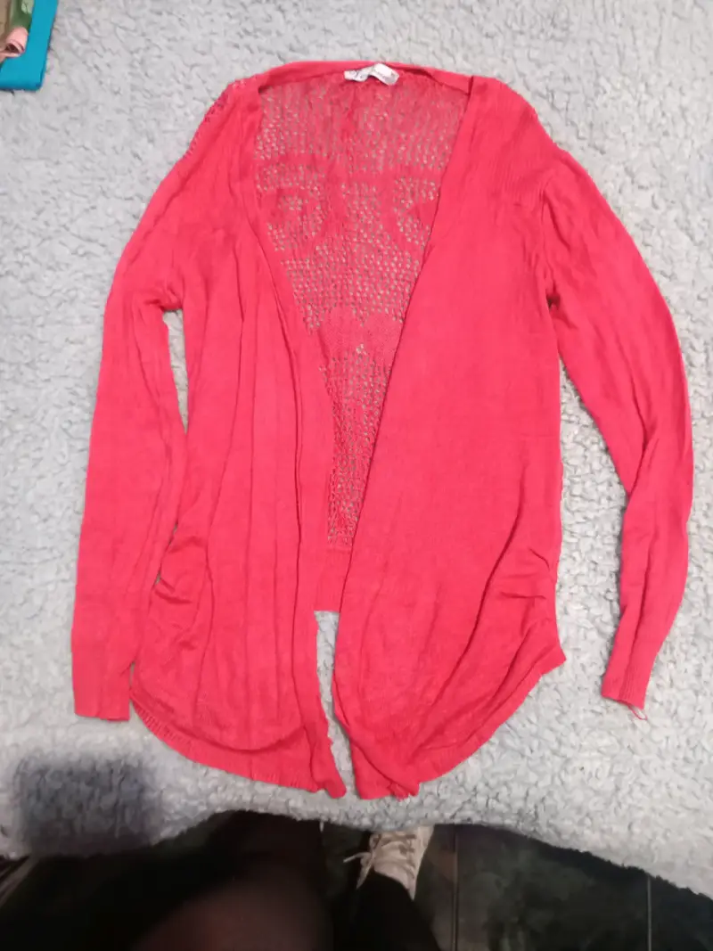 Cárdigan rojo tejido para mujer