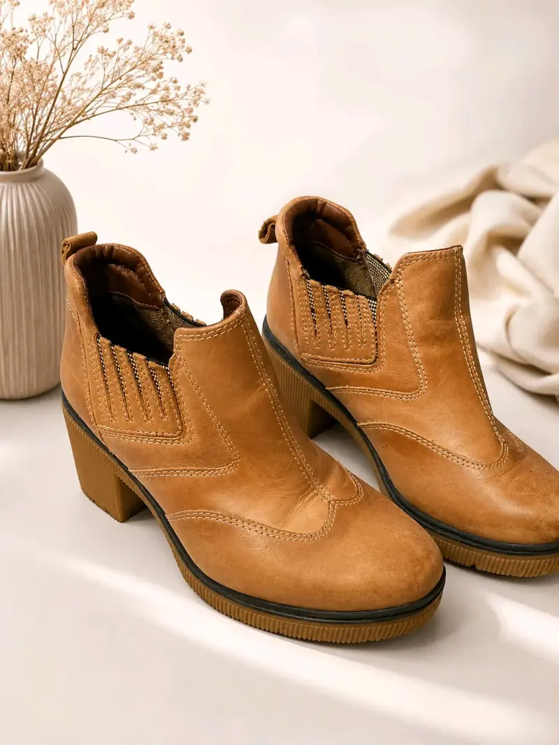 Botines de cuero cafe Caterpillar