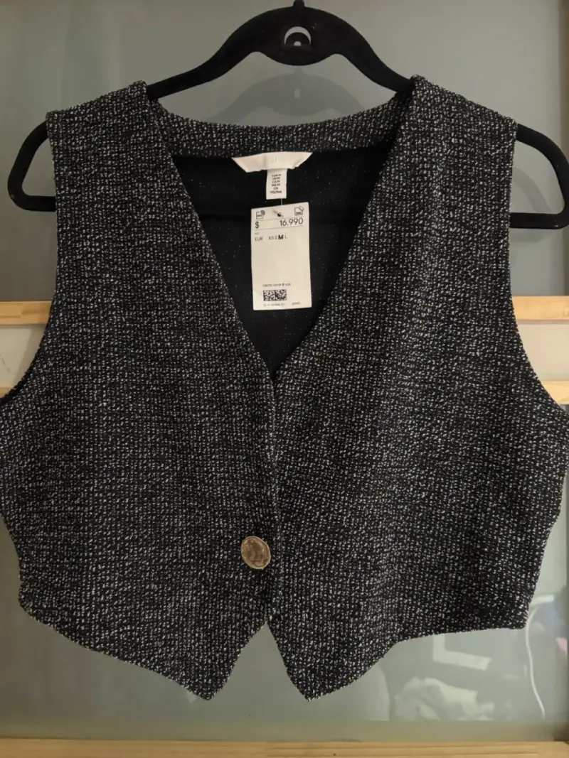 Chaleco de Mujer H&M Negro con Botón