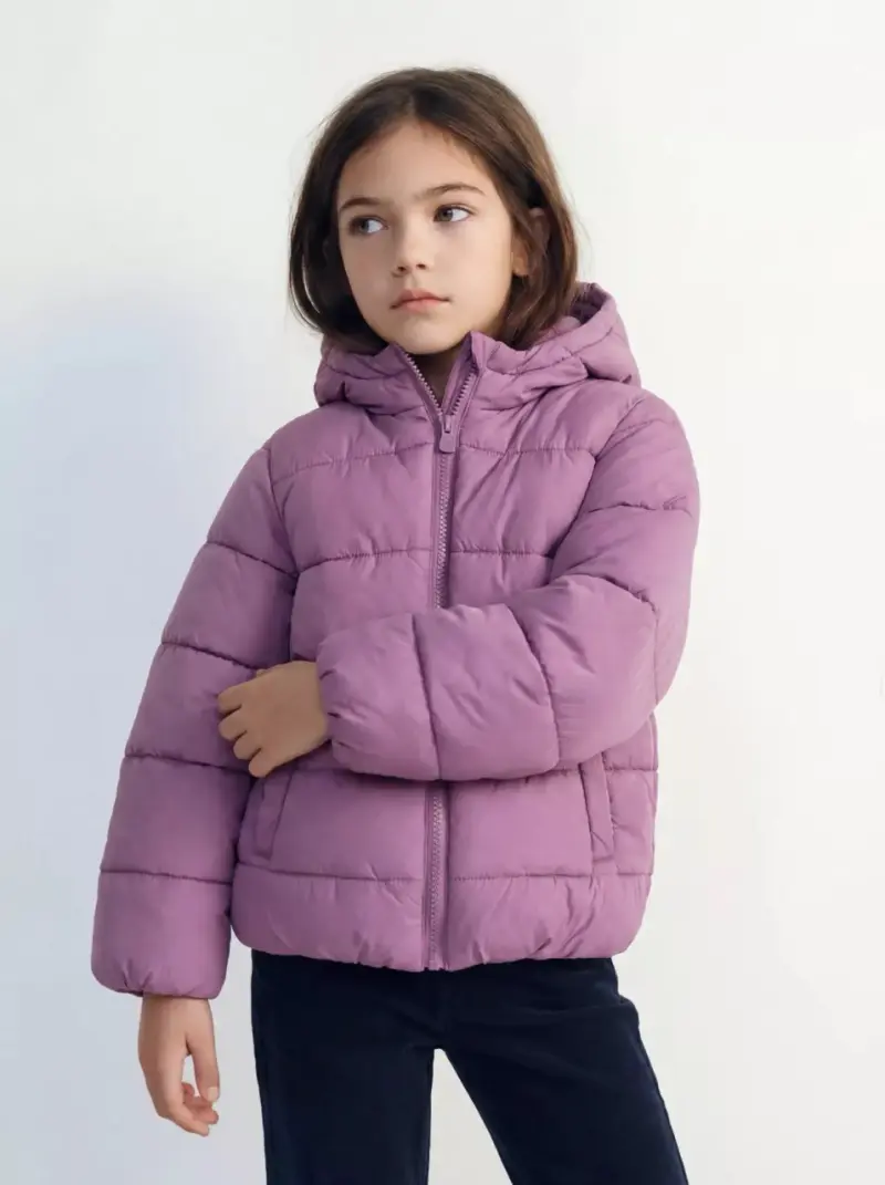 Chaqueta puffer niña con capucha - 1