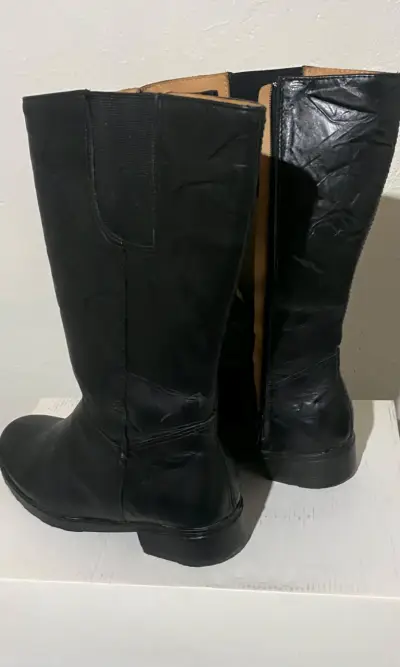Botas de cuero negras para mujer - miniatura 4