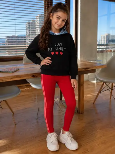 Conjunto infantil sudadera  y leggings  A - miniatura 1