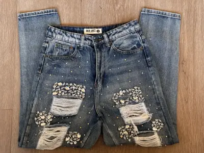 Jeans  mom fit con piedreria  Ona Saez - miniatura 6