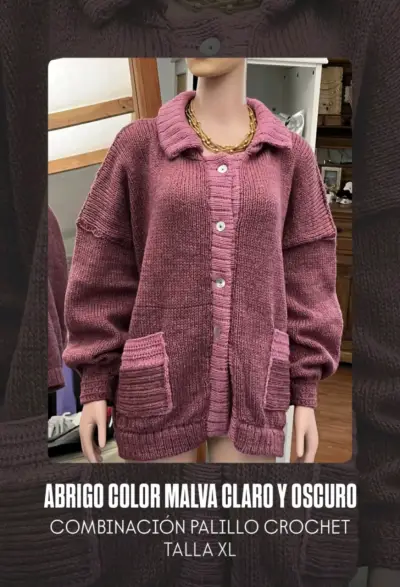 Abrigos y suéteres de lana tejidos a mano - miniatura 6