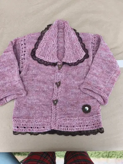 Chaleco tejido multicolor para bebé - miniatura 2