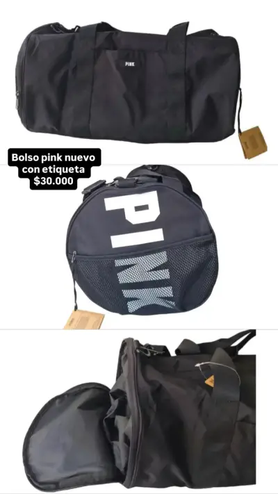 Bolso deportivo negro Pink nuevo con etiqueta - miniatura 1