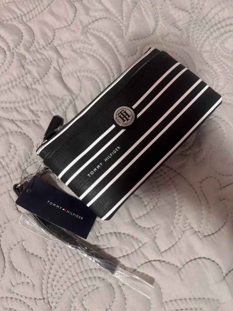 Cartera de Mano Rayada Tommy Hilfiger Negra - 3