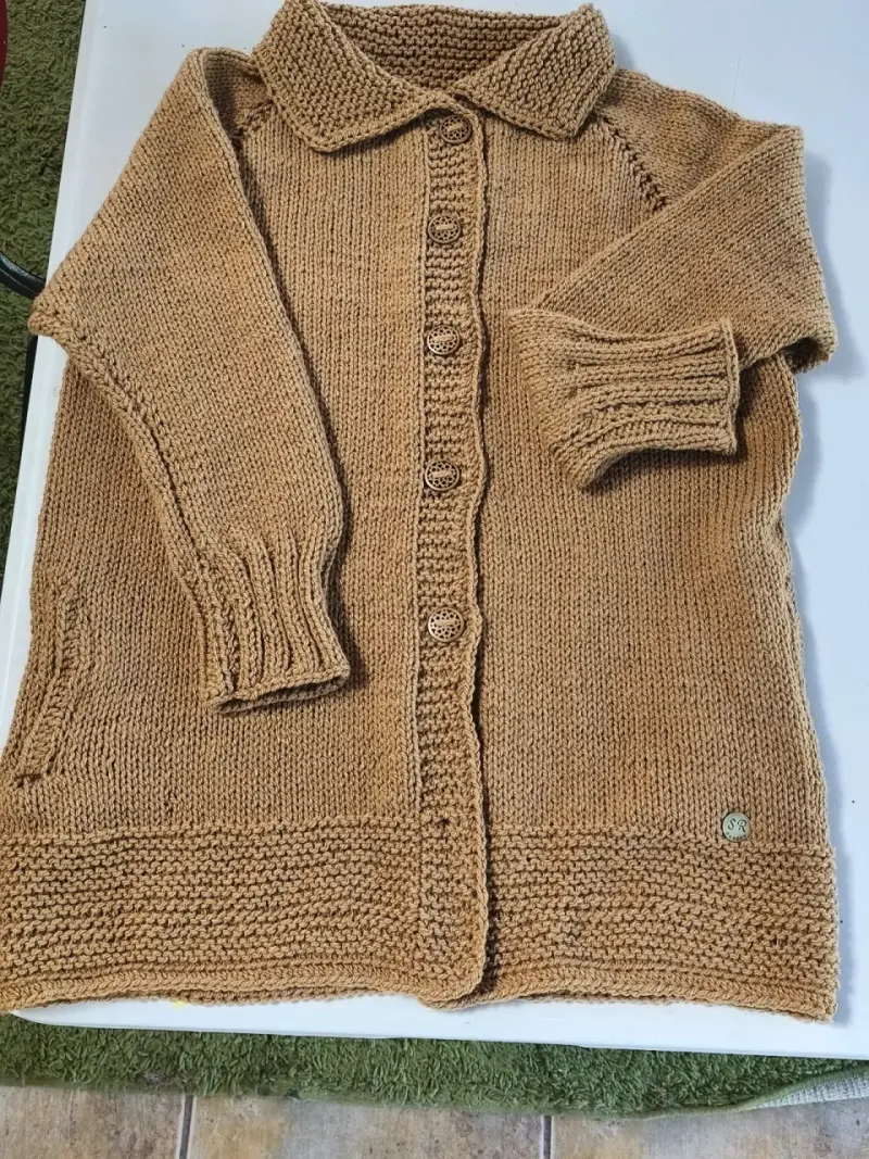 Chaqueta de bebé tejida a mano multicolor - 5