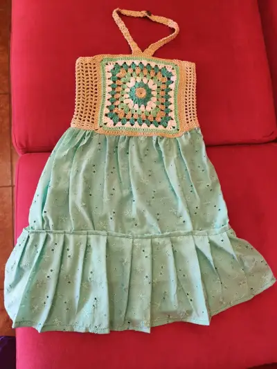 Chaqueta de bebé tejida a mano multicolor - miniatura 6