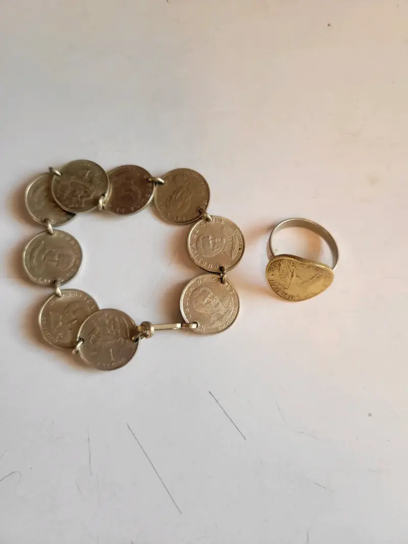 Conjunto de joyería con monedas chilenas - 1