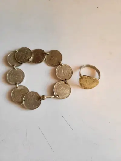 Conjunto de joyería con monedas chilenas - miniatura 1