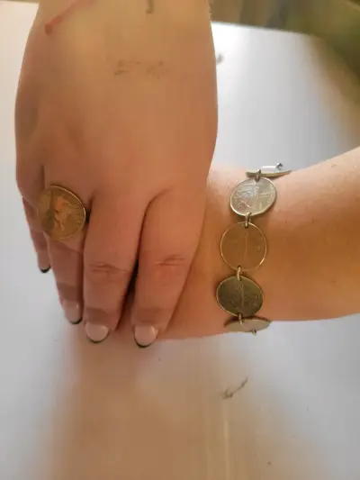 Conjunto de joyería con monedas chilenas - miniatura 3