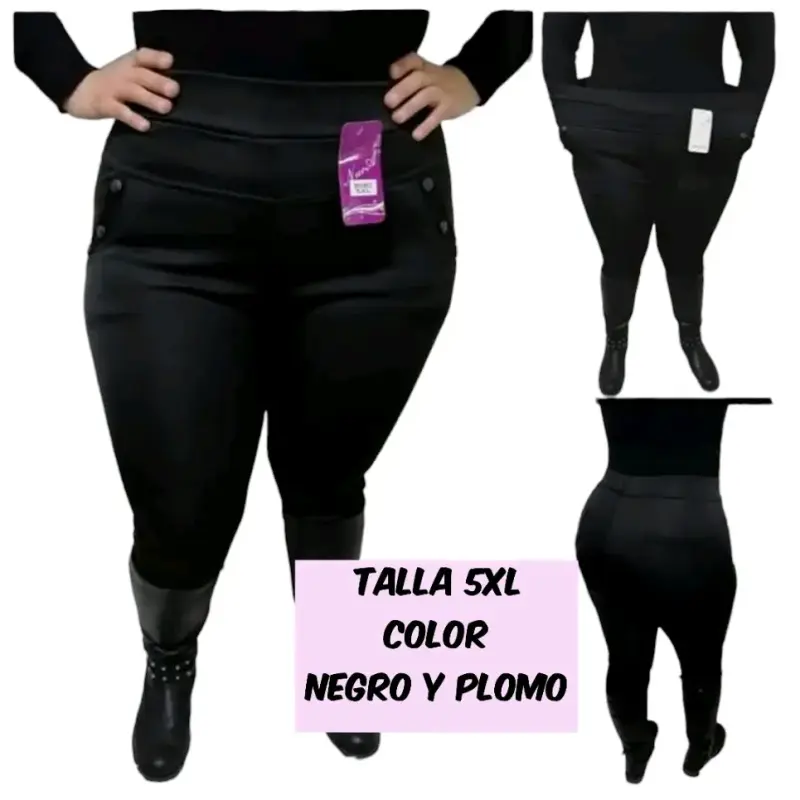 Calzas de mujer talla grande en negro y azul marin - 1