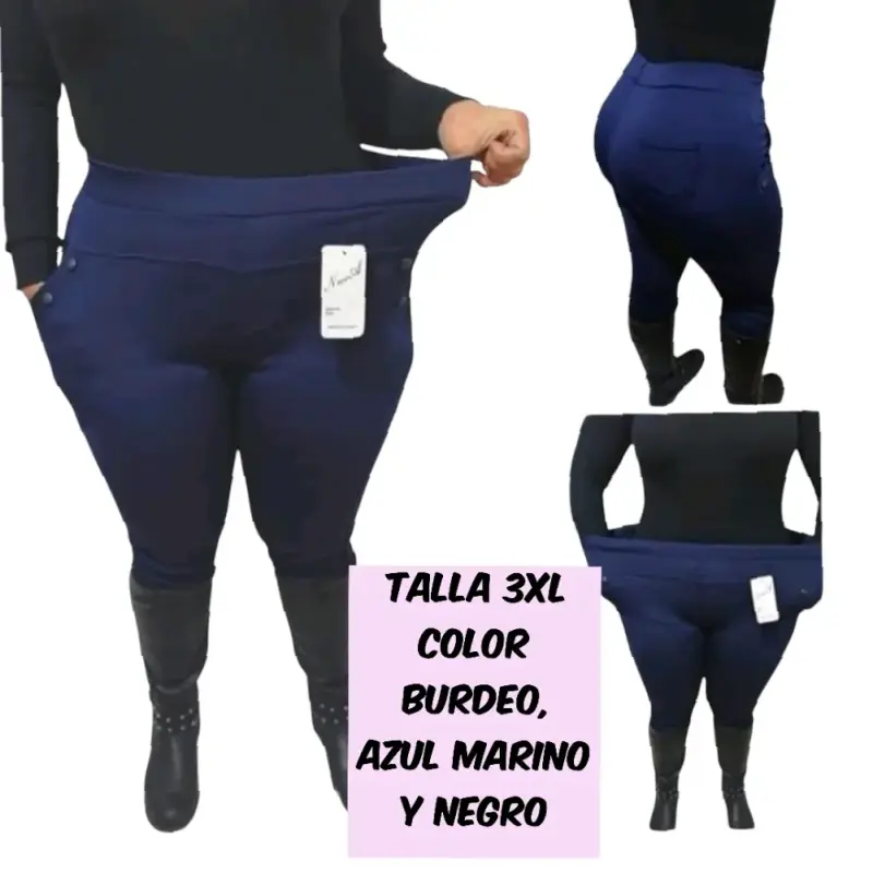 Calzas de mujer talla grande en negro y azul marin - 2