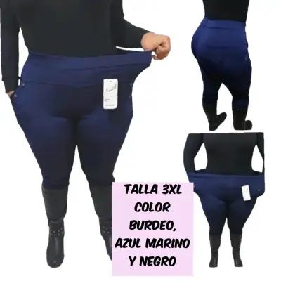 Calzas de mujer talla grande en negro y azul marin - miniatura 2