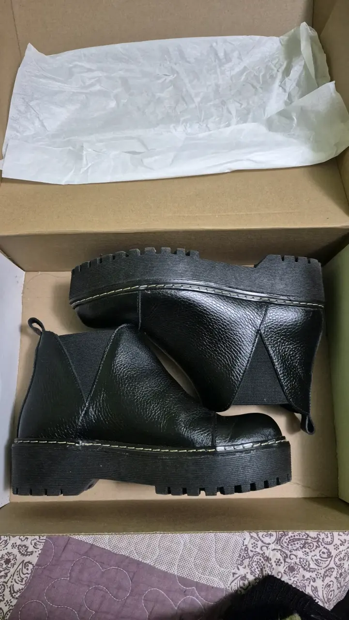 Botines de cuero negro Mandalas talla 37 26cms - 1