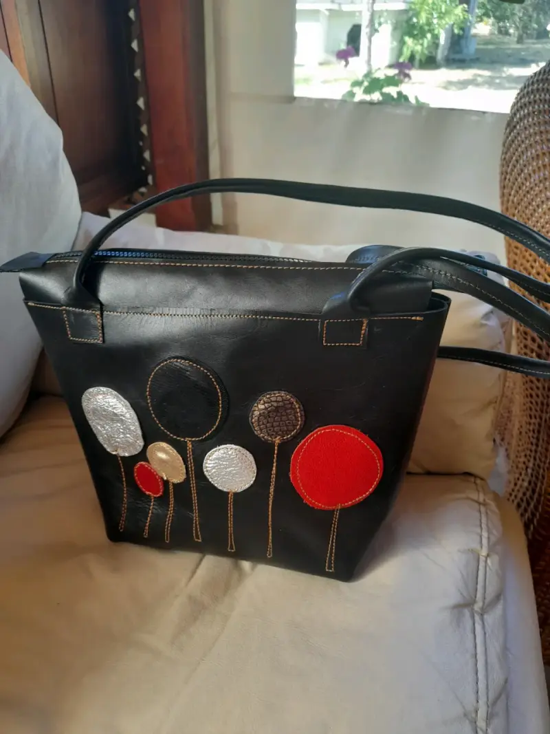 Bolso de cuero natural con diseño animal print - 6