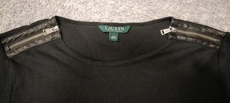 Polera negra con cierres Ralph Lauren - 3