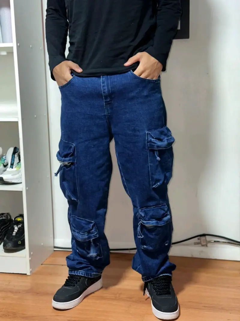 Jeans cargo recto - 1