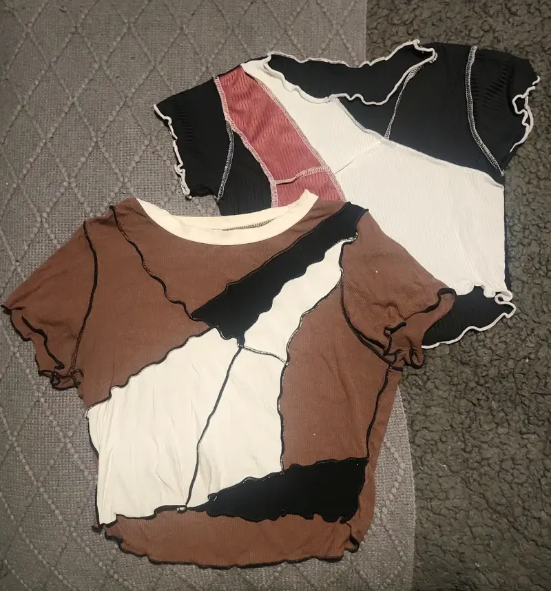 Poleras de diseño patchwork para mujer