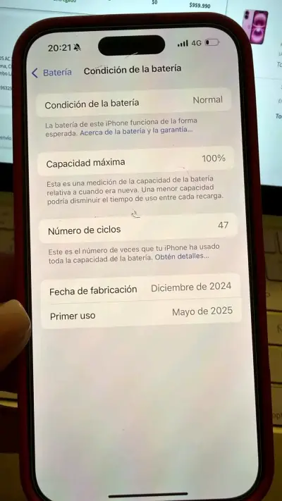 iPhone 16 en color púrpura en buen estado - miniatura 5