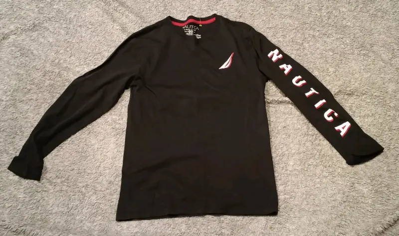 Polera manga larga negra Nautica para niño - 1