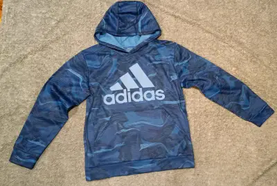 Polerón con capucha Adidas azul para niño - miniatura 1