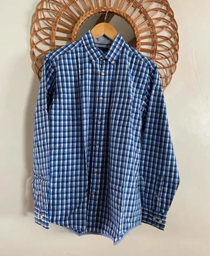 Camisa a cuadros azul Tommy Hilfiger para hombre - 1