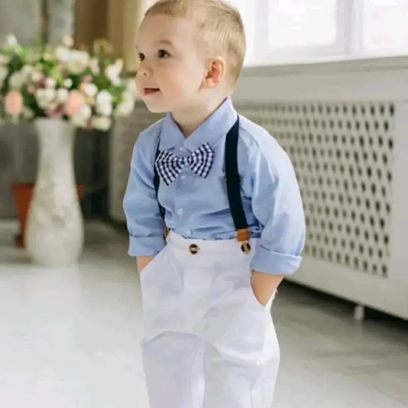Conjunto elegante para niño con tirantes y corbata - 1