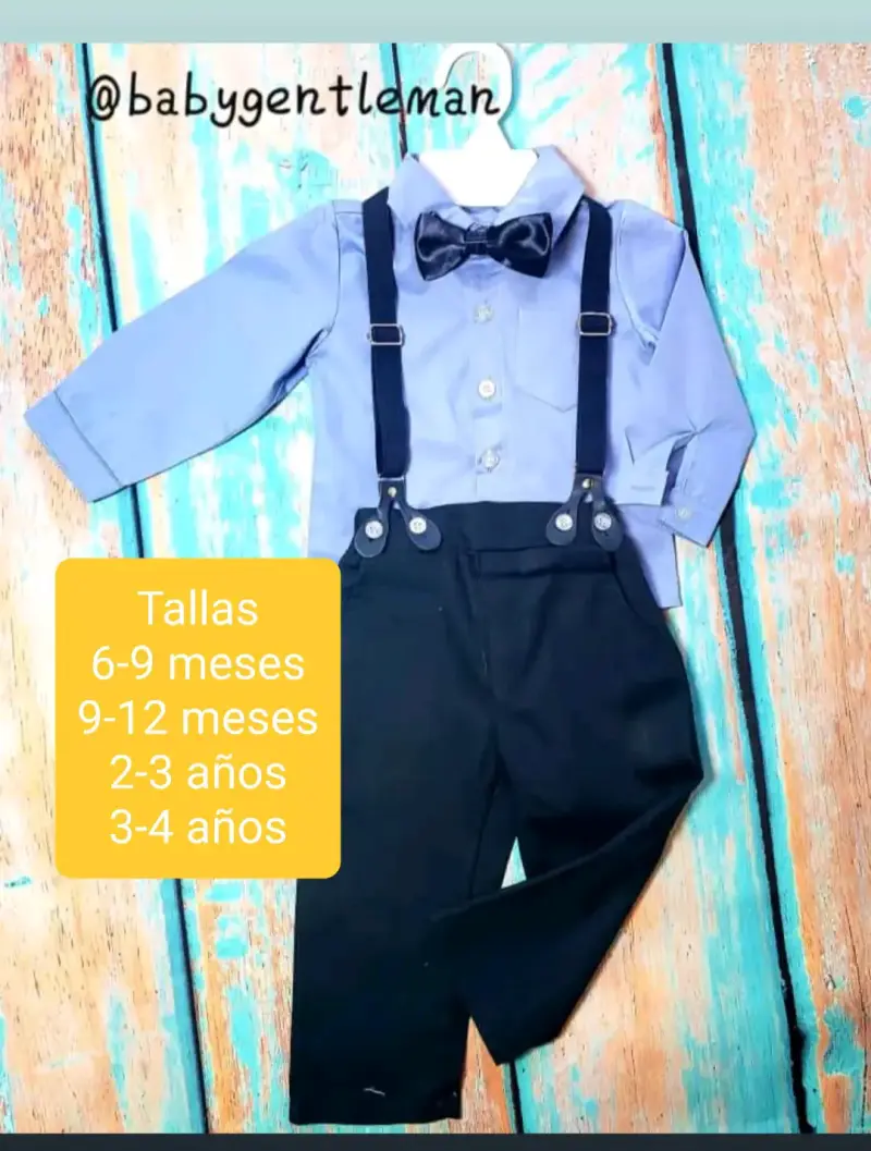 Conjunto elegante para niño con tirantes y corbata - 3