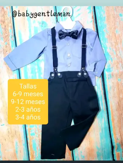 Conjunto elegante para niño con tirantes y corbata - miniatura 3