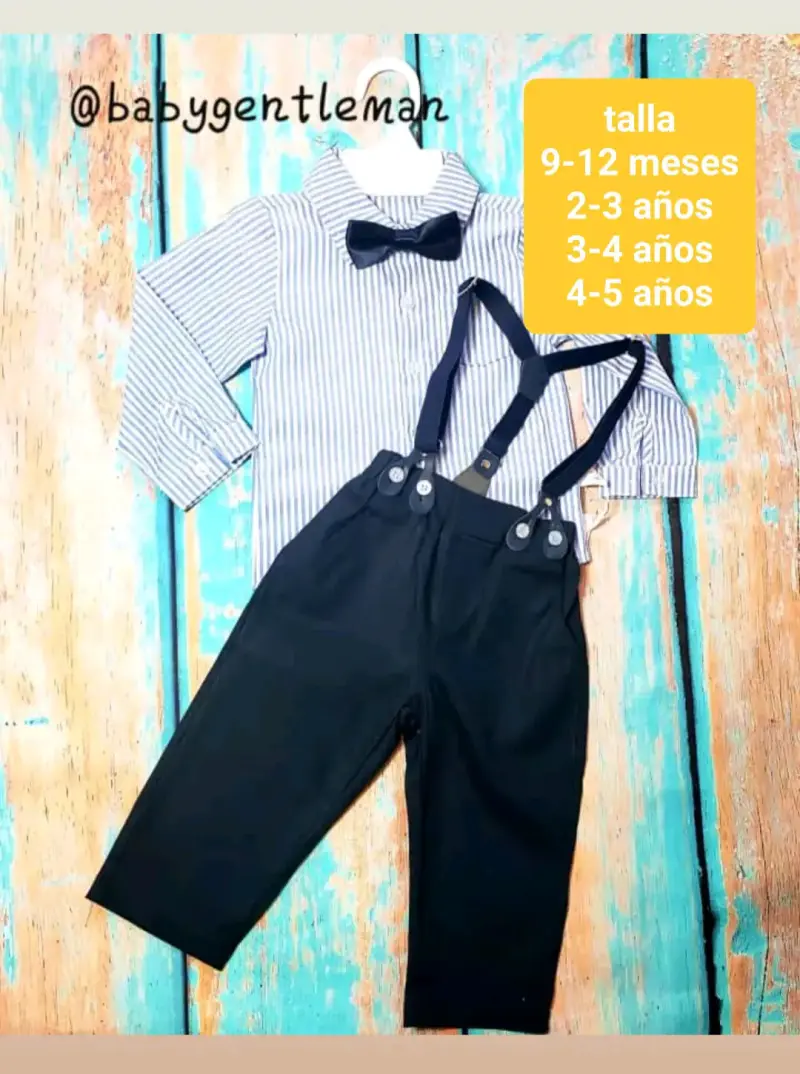 Conjunto elegante para niño con tirantes y corbata - 4