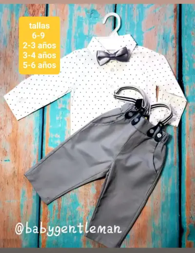Conjunto elegante para niño con tirantes y corbata - miniatura 5