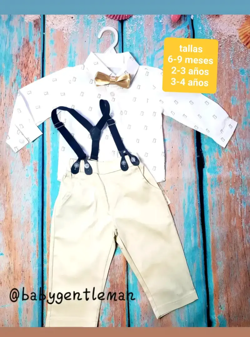 Conjunto elegante para niño con tirantes y corbata - 6